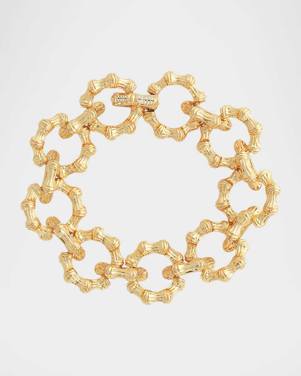 Cubic Zirconia Bamboo Chain Bracelet